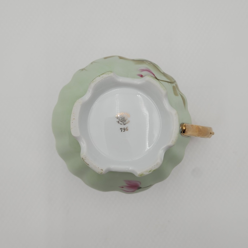 Vintage Lefton Rose Pitcher Hand Painted Green Porcelain Gold Trim 796 - Picture 6 of 16